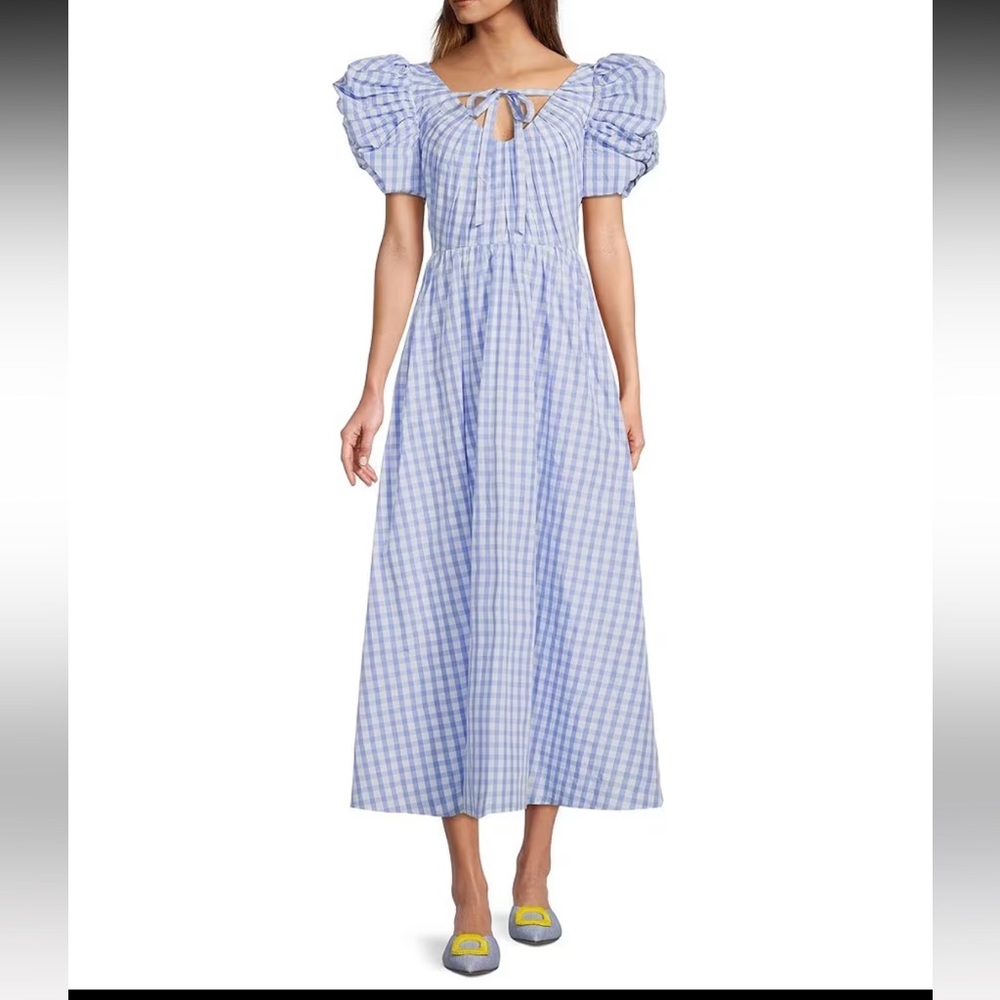Antonio Melani size 8 blue gingham dress.